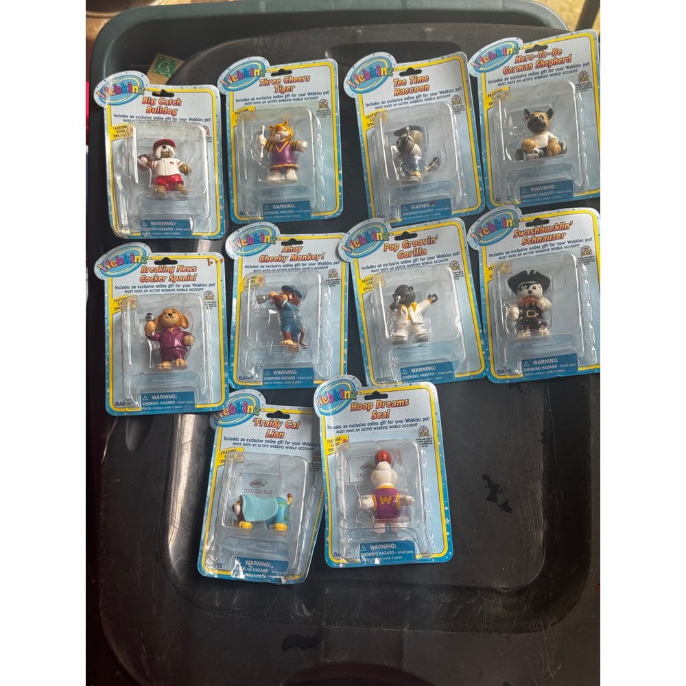 Lot of 10 Webkinz KinzPlus Figures Ganz New Sealed with Codes Bulldog Tiger Seal